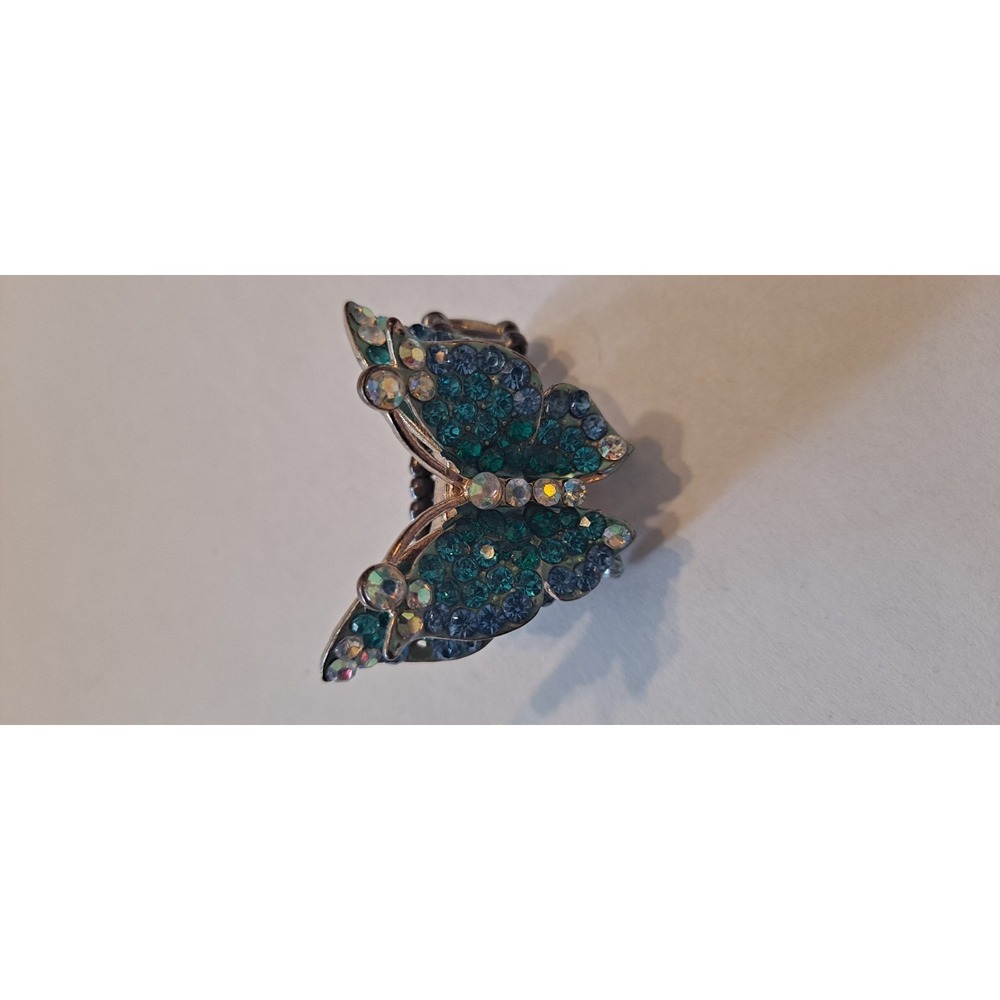 Beautiful Blue Crystal Butterfly Stretch Ring